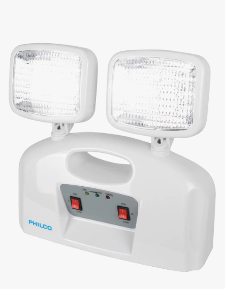 Lampara De Emergencia Led 2 Focos Philco Certificado Sec Color Blanco