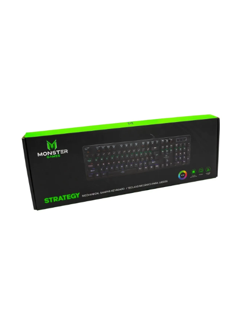 Teclado Gamer Mecanico Monster Strategy Rgb - Color del teclado Negro
