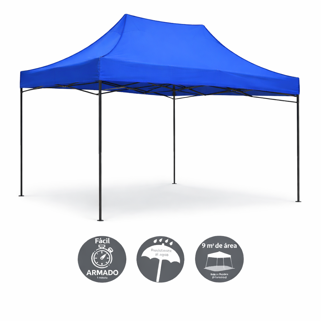 Toldo Plegable 3x4.5 Metálico Antioxidable Con Lona