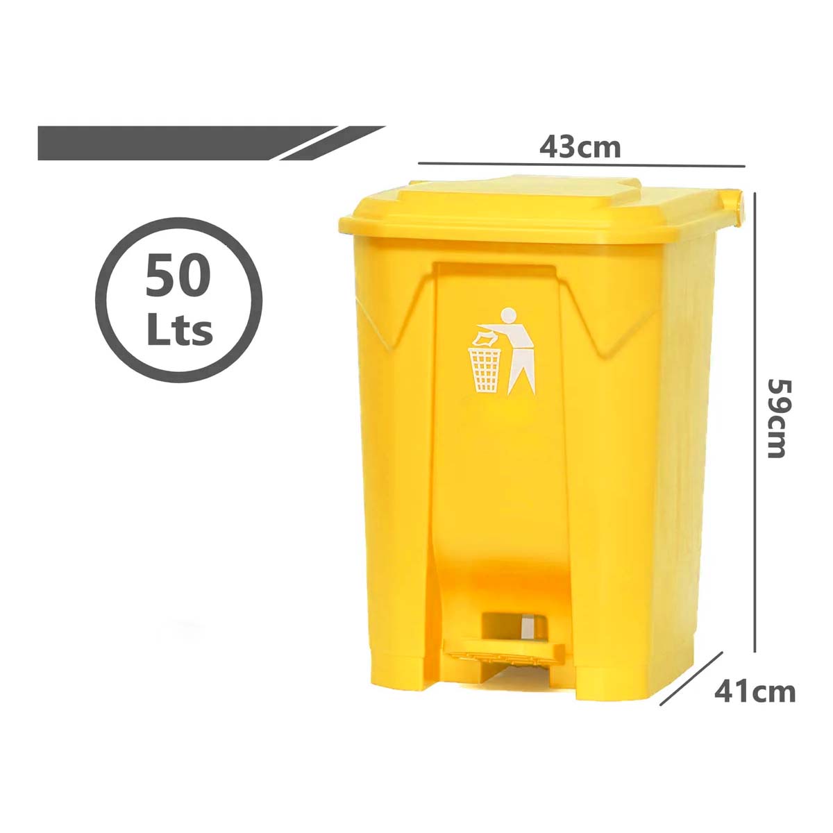 Basurero Con Pedal Contenedor 50 Litros Colores