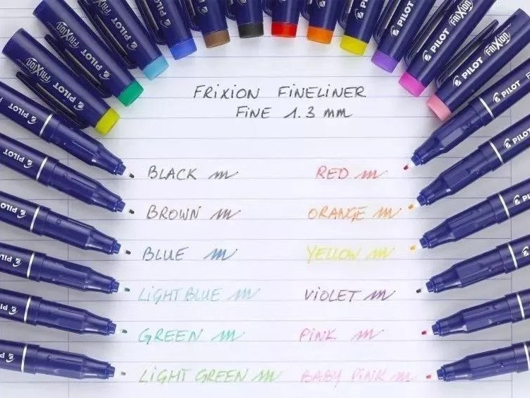 Set De Lapices Pilot Frixion Fineliner X 12 Unidades