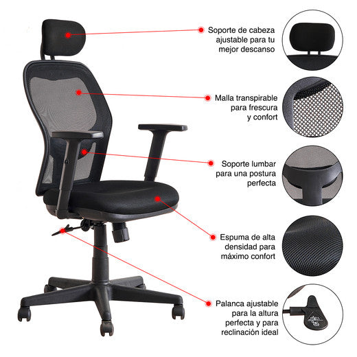Silla de Oficina Ergonométrica Design Ergo Full