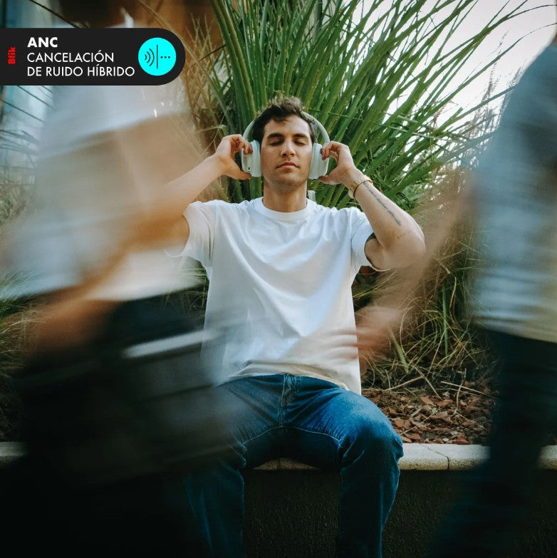 Audifonos Bluetooth Blik Soul900 Cancelación De Ruido Verde Verde Verde