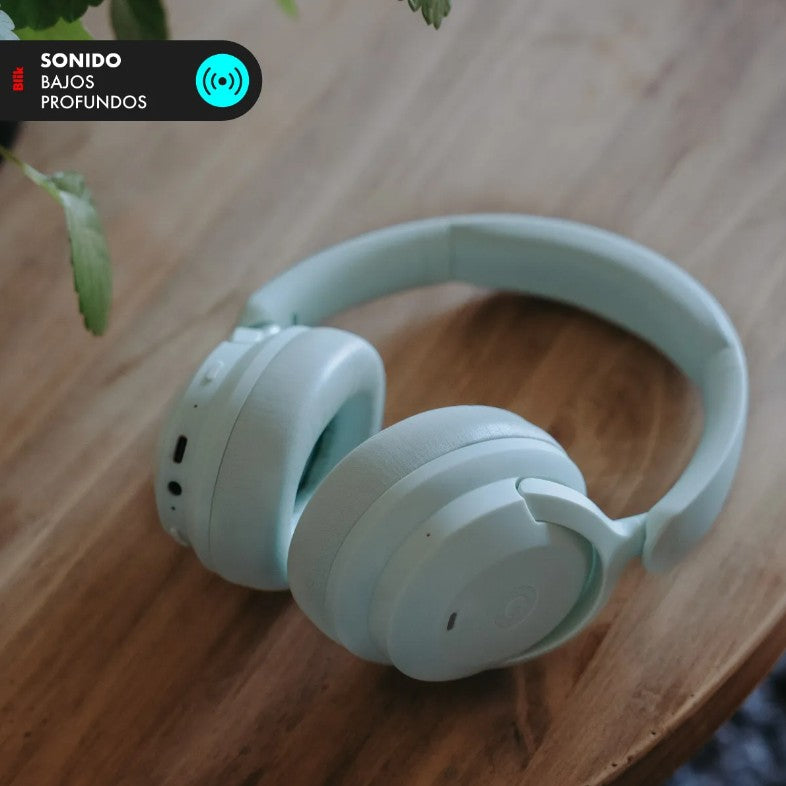 Audifonos Bluetooth Blik Soul900 Cancelación De Ruido Verde Verde Verde