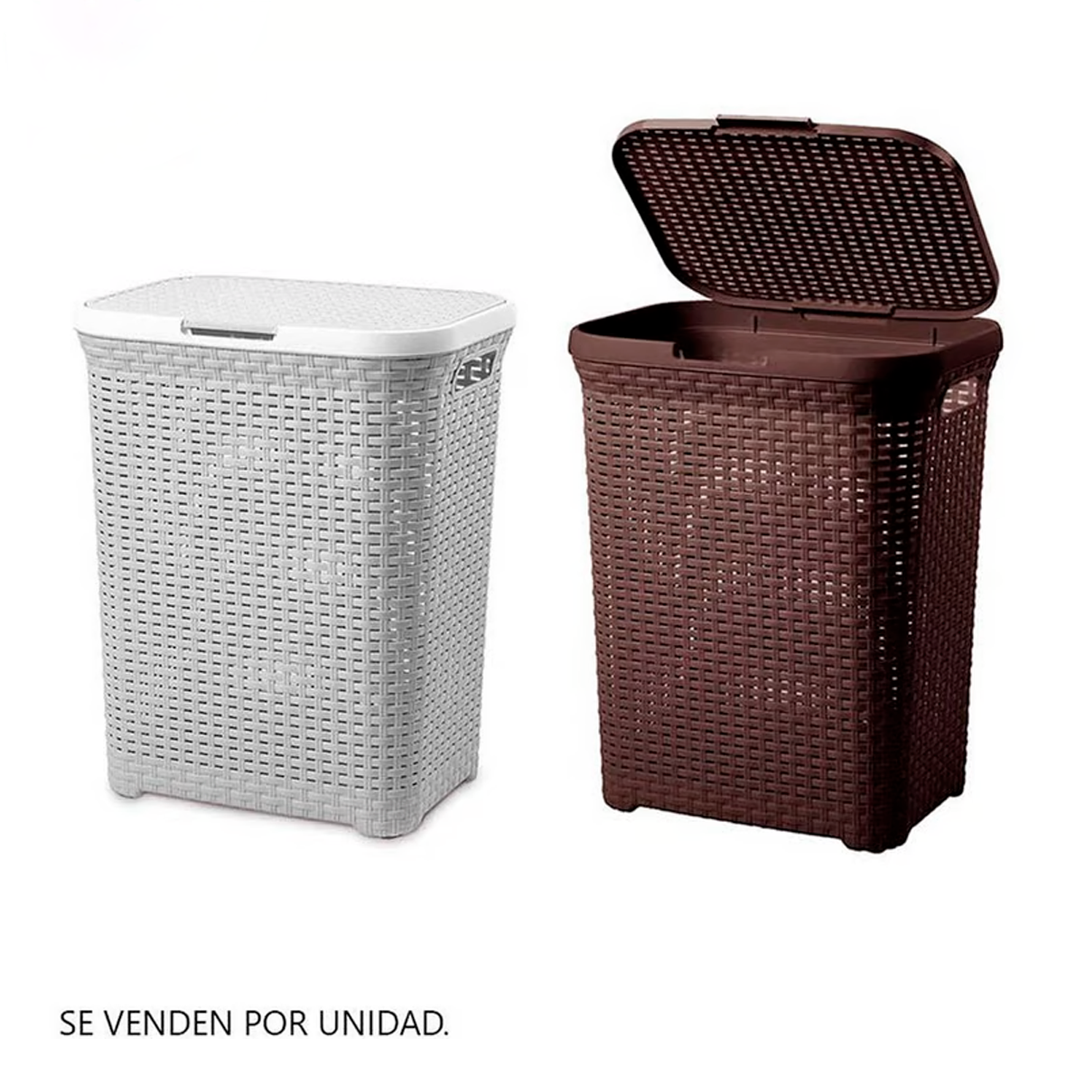 Cesto Canasto Para Ropa Rattan 60 Litros Con Tapa