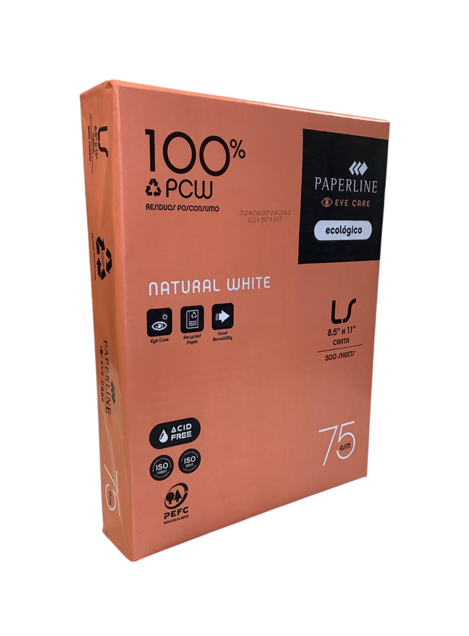 Resma Carta Paperline Eyecare 75g X 500 Hojas Blanco Natural