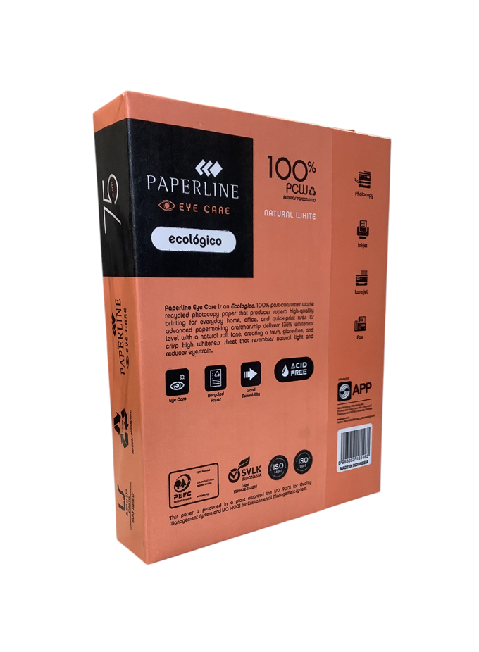 Resma Carta Paperline Eyecare 75g X 500 Hojas Blanco Natural
