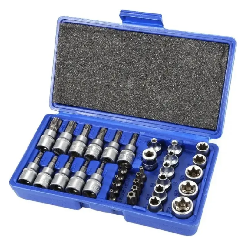 Juego Dados Torx Estrella 3/8 Hembra Macho 34 Pcs Crownman Tecnopro