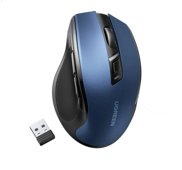 Ratón inalámbrico ergonómico Ugreen de 4000 dpi, diseño silencioso