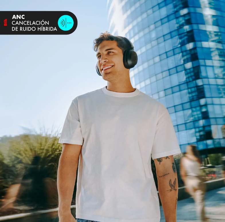 Audifonos Bluetooth Blik Aura950 Cancelación De Ruido 72h