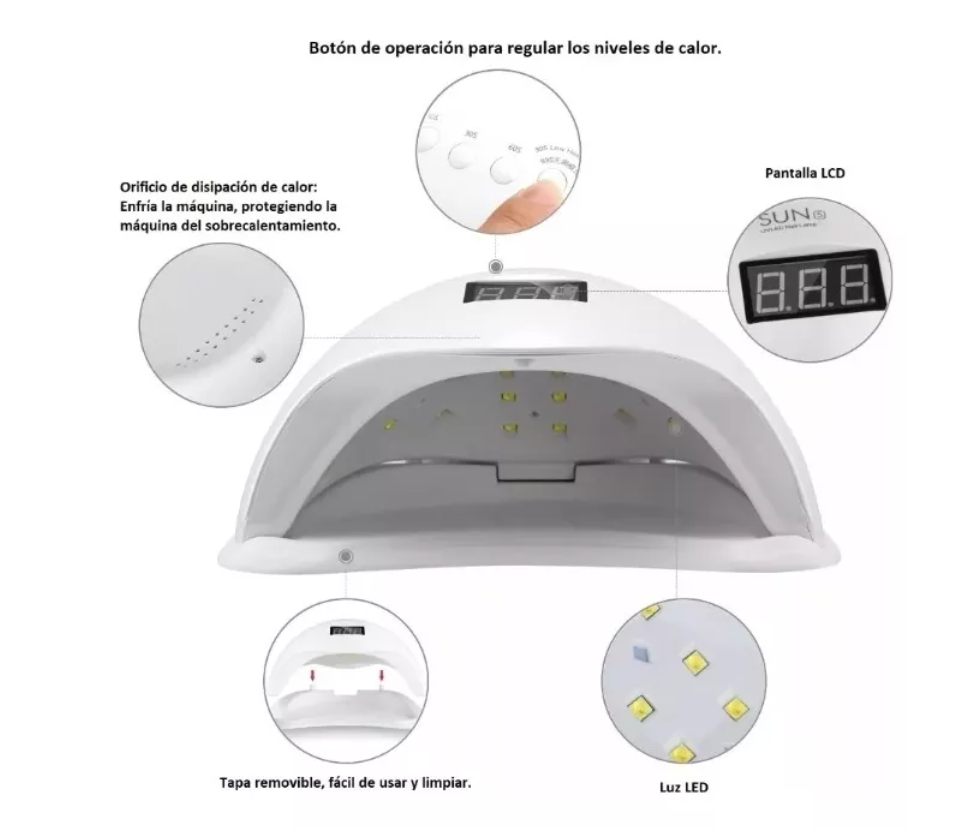 Lampara Led Uv Secador Uv Lampara Manicure Secador Uñas 48w