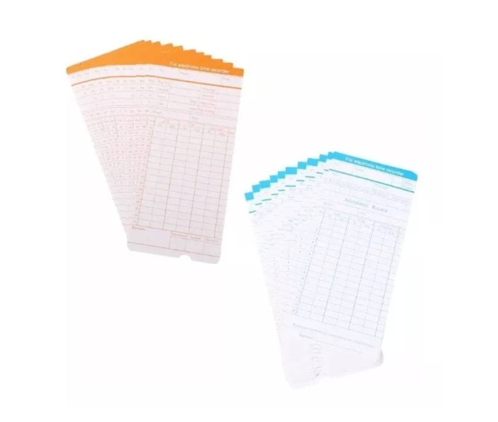 Set 100 Tarjetas Reloj Control Asistencia