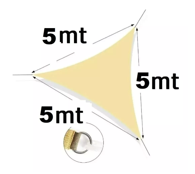 Toldo Vela Sombra 5mx5m Toldos Vela Malla Sombra Triangular