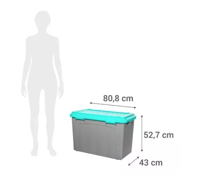 Caja Organizadora Baul Con Ruedas Almacenamiento 123 Lts