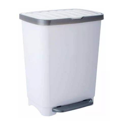 Basurero De Pedal 25 Litros Blanco