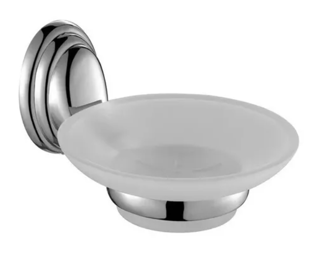 Jabonera Colomba Cromada Vidrio Empavonado