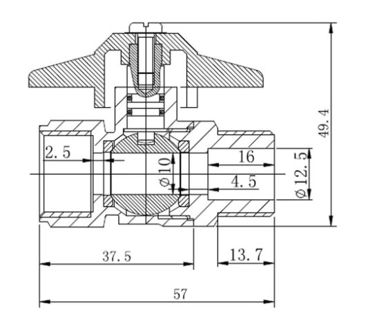 Llave Paso Para Gas Hi-he 1/2 - Certificada - Taumm