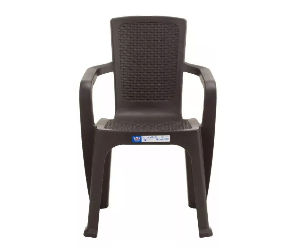 Set 4 Sillas Comedor/terraza/camping Rattan Con Apoyabrazos