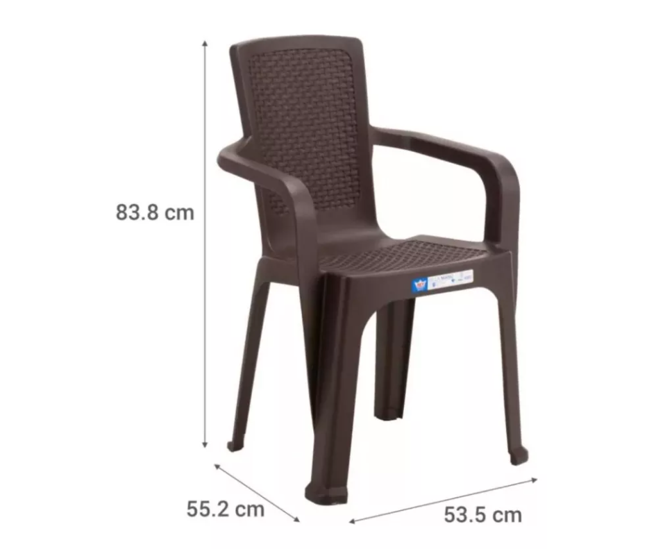 Set 4 Sillas Comedor/terraza/camping Rattan Con Apoyabrazos