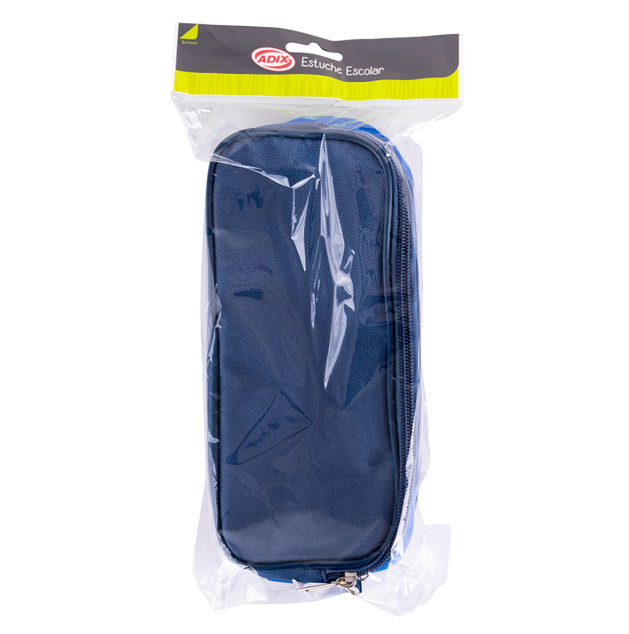 Estuche Escolar Triple Cierre Adix Color Azul