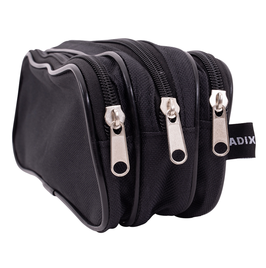 Estuche Cartuchera Escolar Triple Cierre Color Negro Lienzo