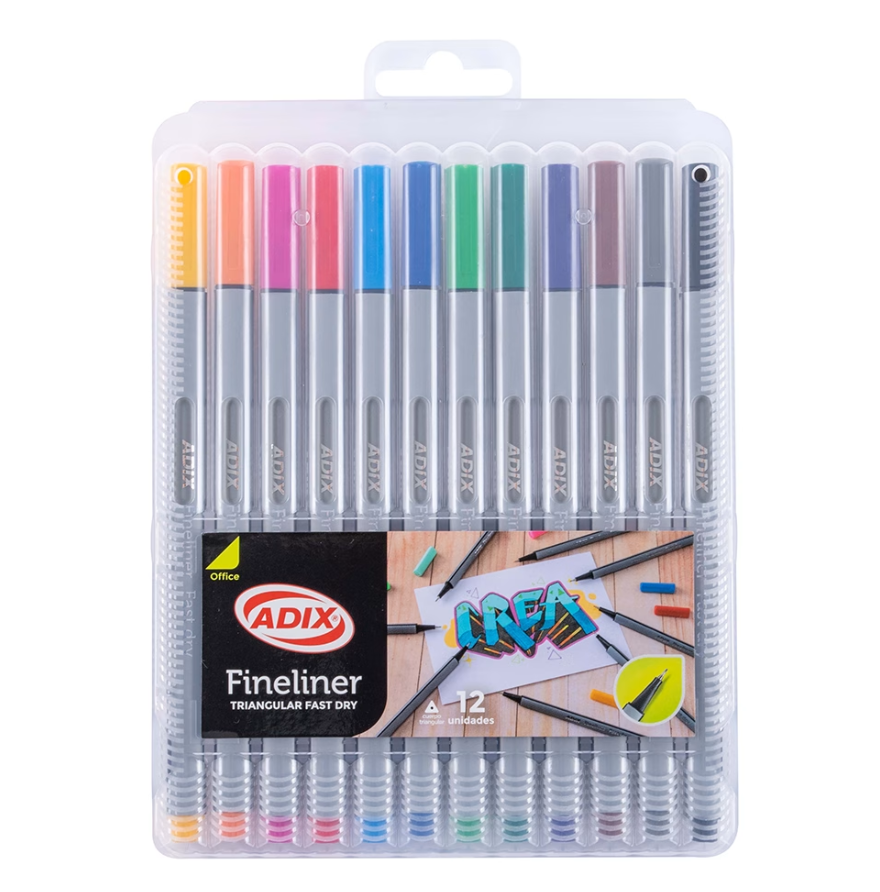 Lápices Fineliner 12 Colores Adix