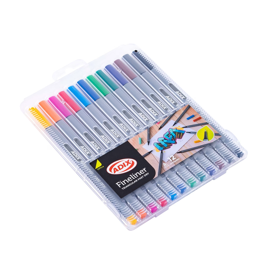 Lápices Fineliner 12 Colores Adix