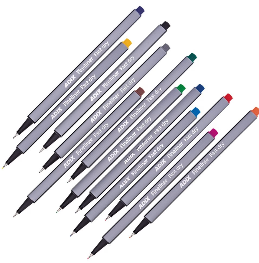 Lápices Fineliner 12 Colores Adix