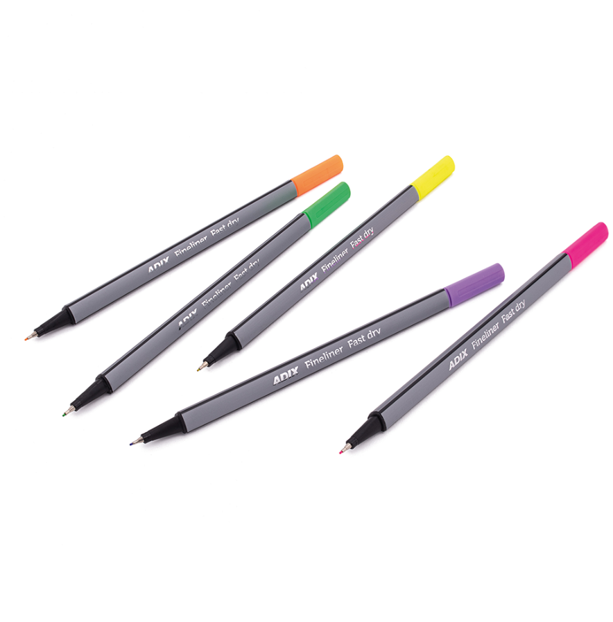 Lápices Fineliner Neón 5 Colores Adix
