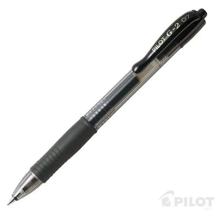 Boligrafo Pilot Gel Fino 0.7 Negro Retractil Grip G2 Pieza Color Del Exterior Humo/negro Color De La Tinta Negro