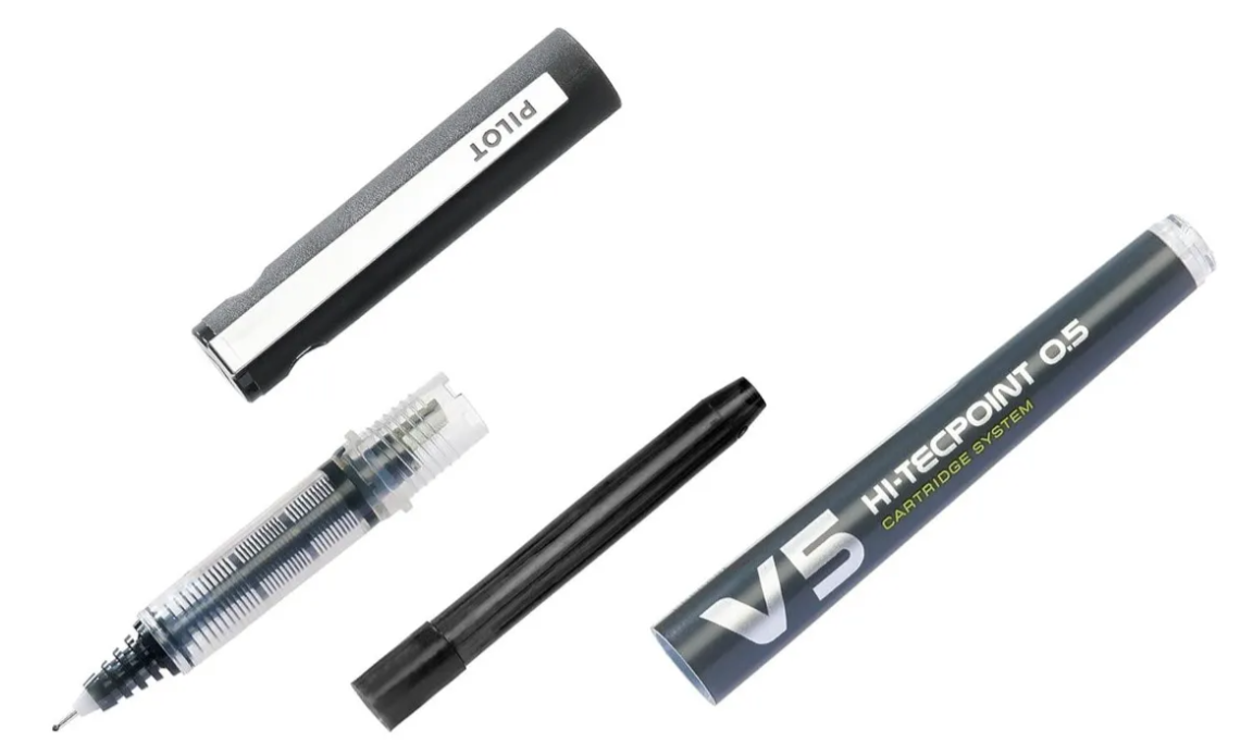 Pack 3 Repuestos De Tinta Para Roller V5 - Pilot Hi-tecpoint Tinta Negro Exterior Negro
