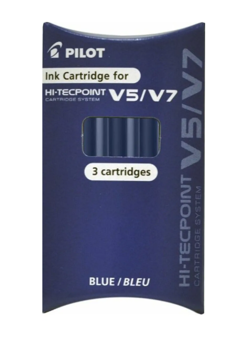 Pack X 3 Cartuchos Repuesto Bolígrafo Pilot V5/v7 Recargable Tinta Azul