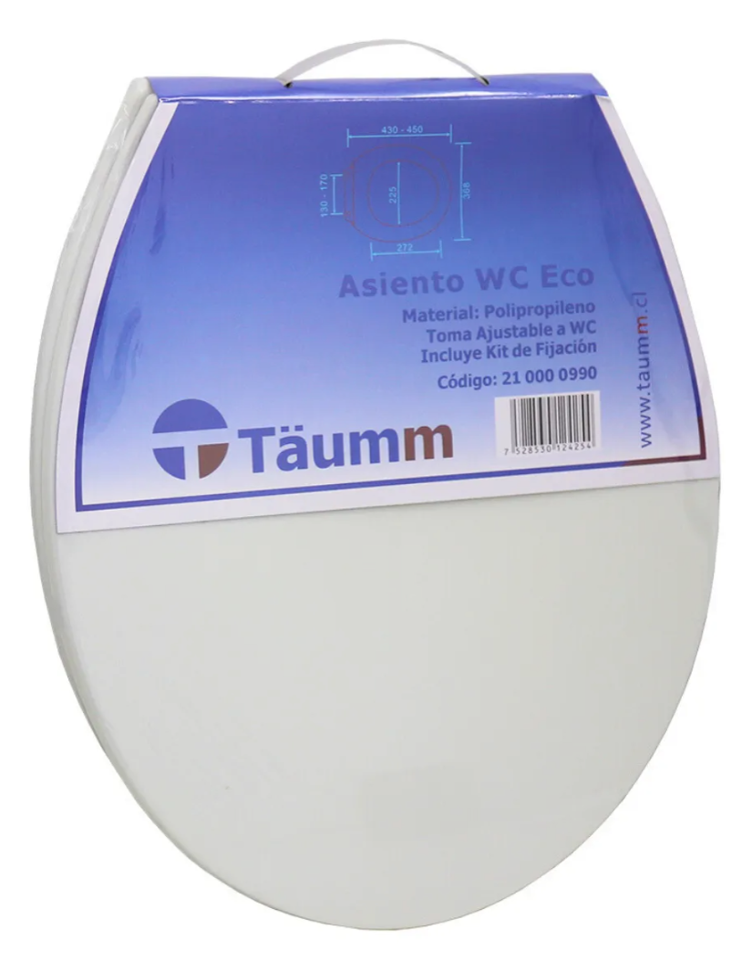 Täumm Asiento Con Tapa WC Eco Ovalada BlancoPara Wc Eco Color Blanco