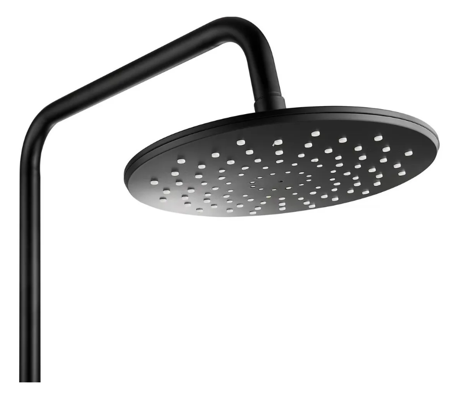 Columna Ducha Negra Plato 25cm Maneral Monomando Notte Taumm