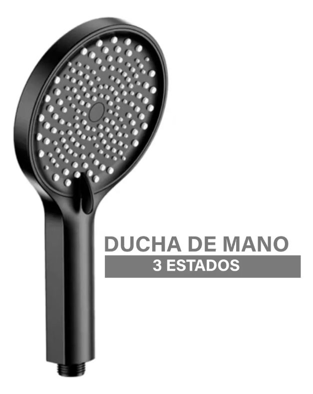 Columna Ducha Negra Plato 25cm Maneral Monomando Notte Taumm