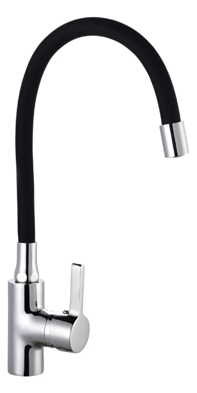 Llave Lavaplatos Monomando Cuello Flexible Negro Taumm