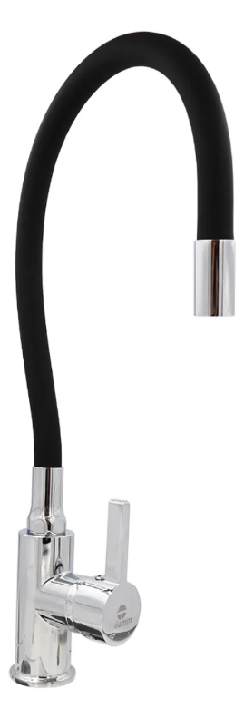 Llave Lavaplatos Monomando Cuello Flexible Negro Taumm