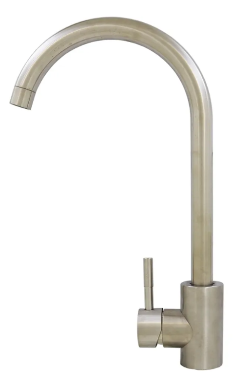 Llave Monomando Lavaplato Inox Acabado Cepillado Color Plateado