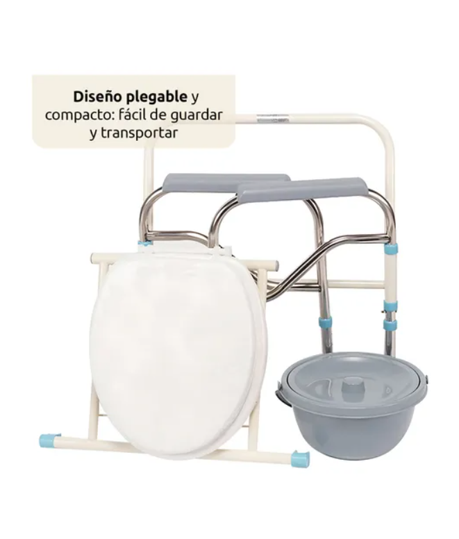 Silla Inodoro Plegable Apoyabrazos Ergonómicos Movilidad Reducida