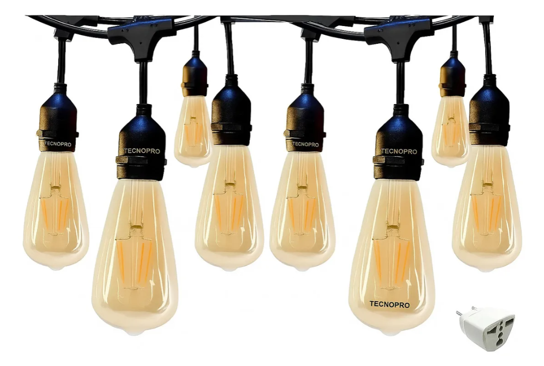 Guirnalda Luces Led Ampolletas E27 Incluidas 10m Decorativas Luces Cálida