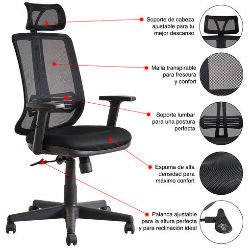 Silla De Escritorio Brazos Ajustables