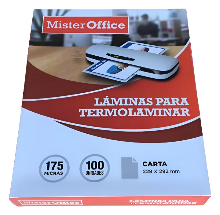 Pack 100 Láminas Termolaminar Plastificar Carta 175 Micrones