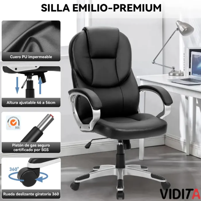 Silla Escritorio Ejecutiva Oficina Cuero