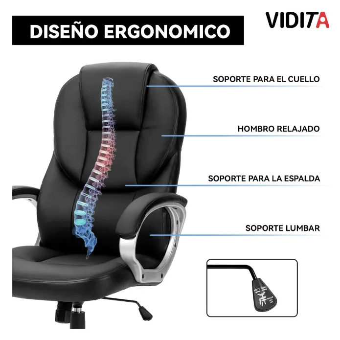 Silla Escritorio Ejecutiva Oficina Cuero