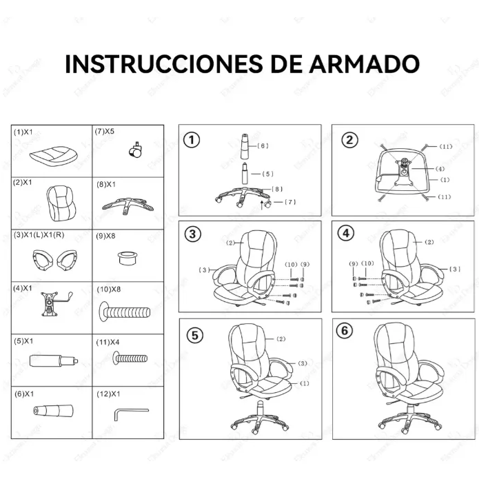 Silla Escritorio Ejecutiva Oficina Cuero