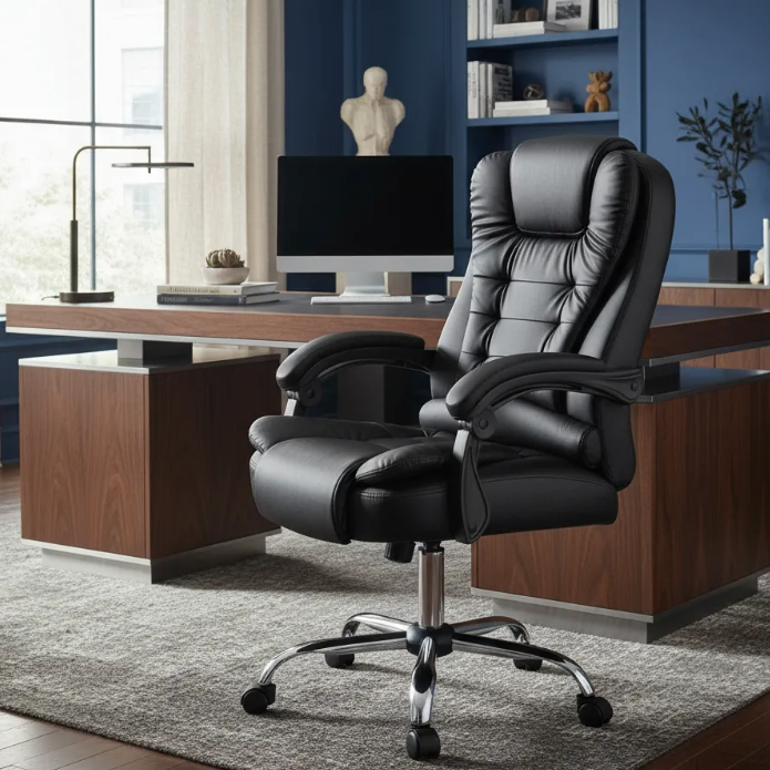 Silla De Oficina Reclinable Altura Ajustable Negro