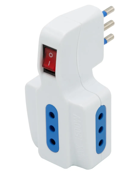 Enchufe Triple Con Switch 2p+t 10a Blanco, Philco