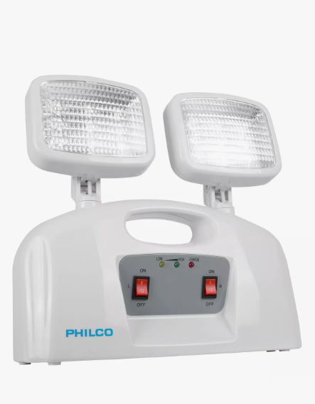 Lampara De Emergencia Led 2 Focos Philco Certificado Sec Color Blanco