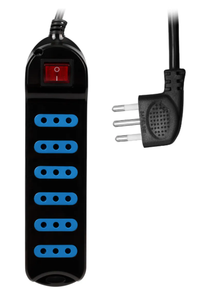 Alargador Eléctrico Switch Xt30 6 Entradas 5m Negro, Philco Color Negro