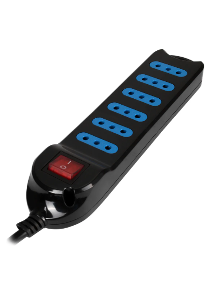 Alargador Eléctrico Switch Xt30 6 Entradas 5m Negro, Philco Color Negro